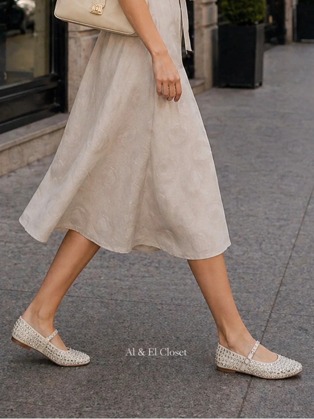 A New Day Issa Flats White Studded Mary Jane Shoes Vegan | Size 6 | New With Box